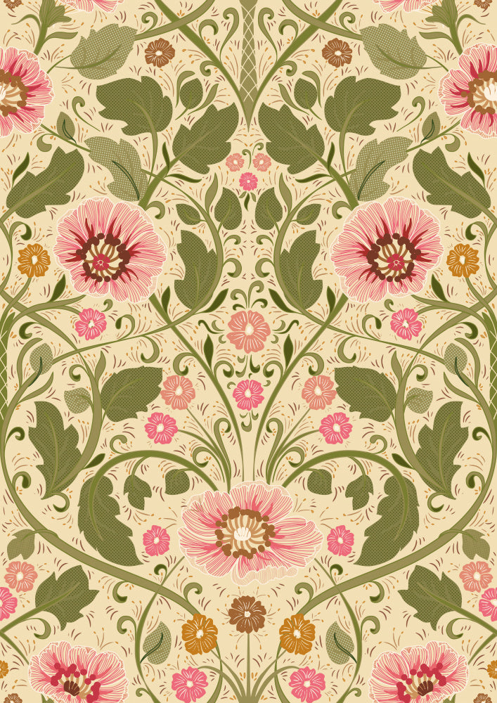 Elegant Pink Floral Pattern | Canvas
