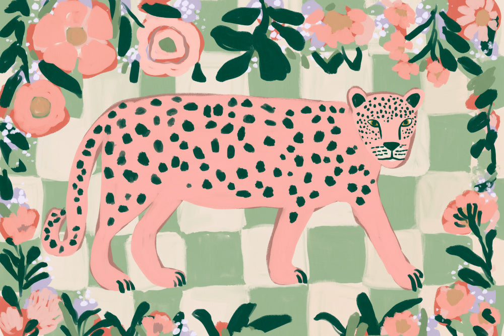 Pink Leopard Garden | Canvas
