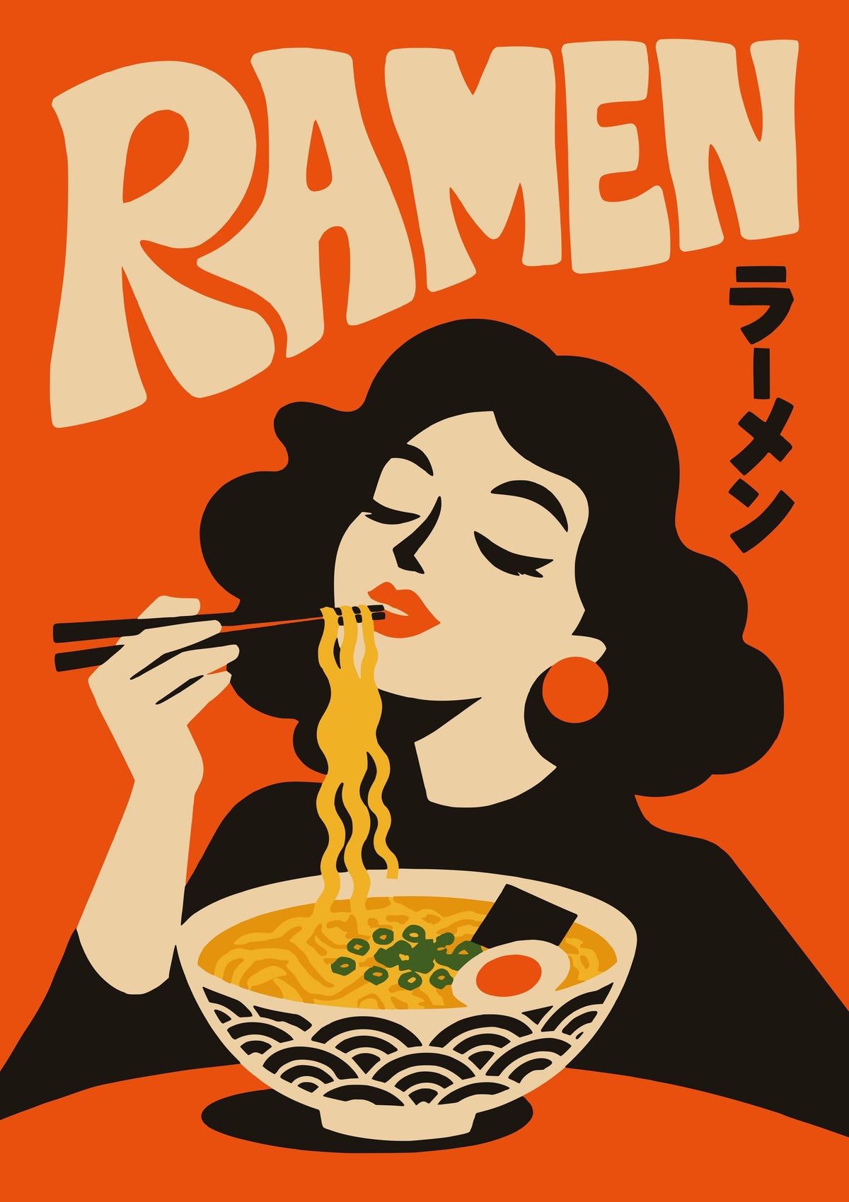Woman Eating Ramen | Poster
