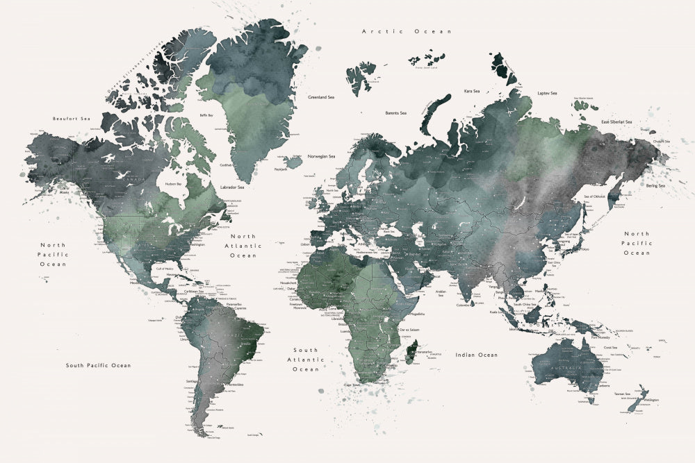 Watercolor World Map | Canvas