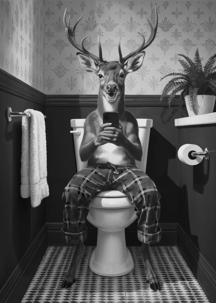 Bathroom Deer | Poster