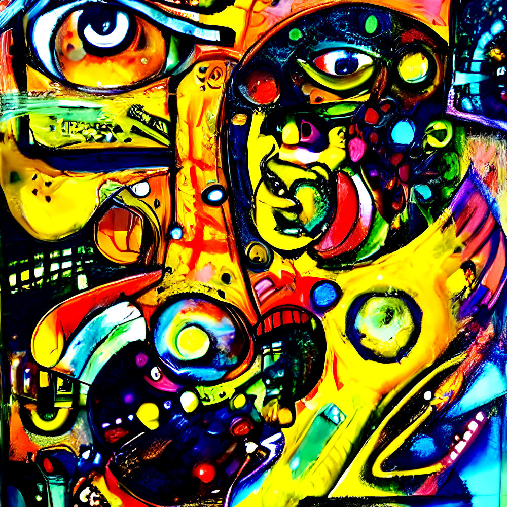 Vibrant Abstract Faces | Poster