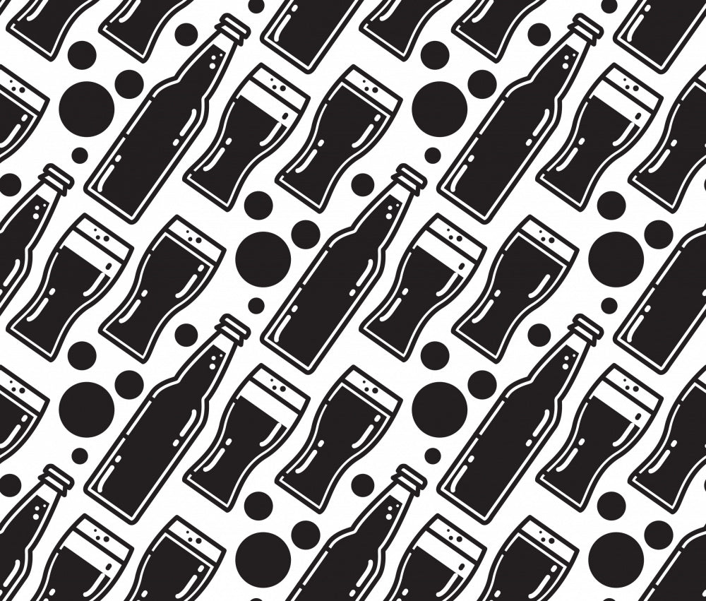 Monochrome Beer Pattern | Canvas