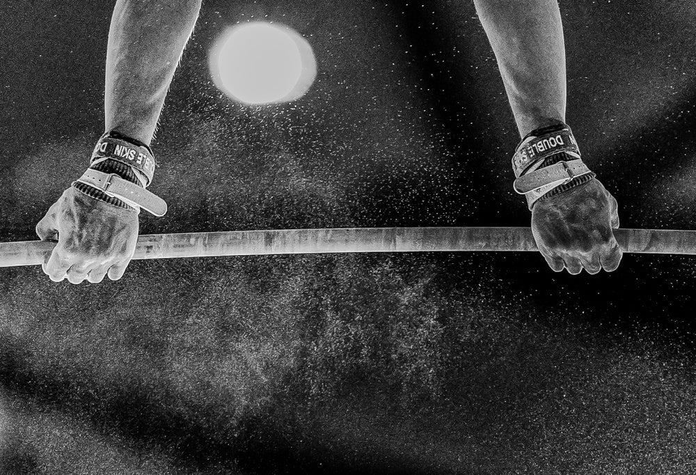 Chalked Hands on Bar | Poster