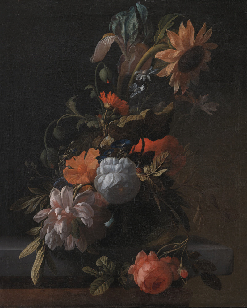 A Bowl of Flowers By Elias Van Den Broeck | Canvas