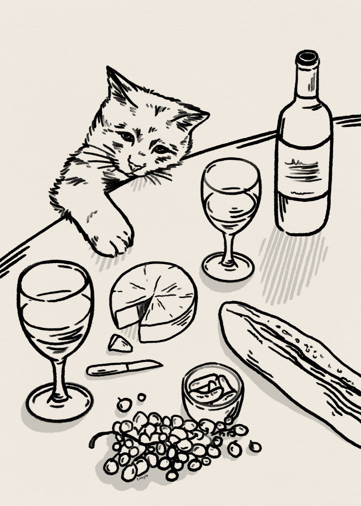 Curious Kitten Table | Poster