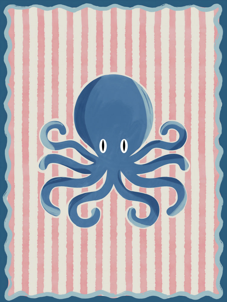 Playful Blue Octopus | Poster