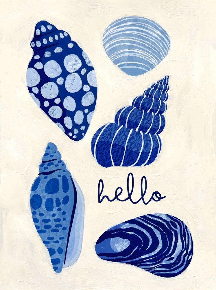 Hello Blue Seashells | Poster