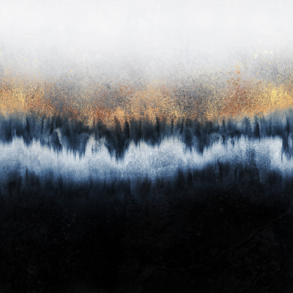 Golden Indigo Flow | Canvas