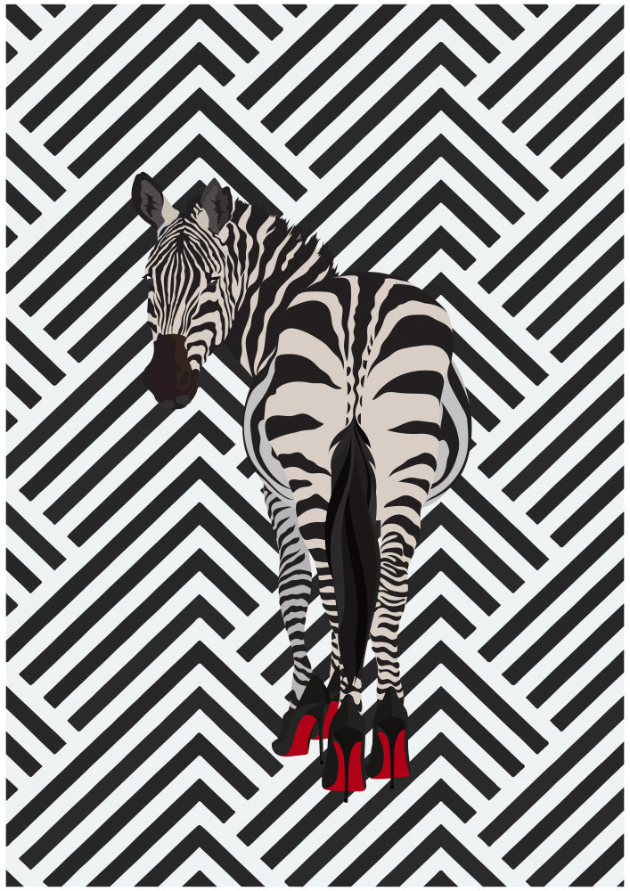 Zebra In Red Heels | Canvas