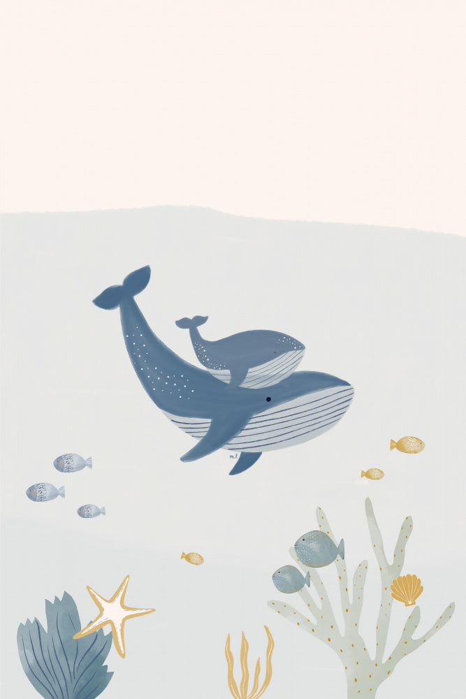 Underwater Whale Family | Canvas