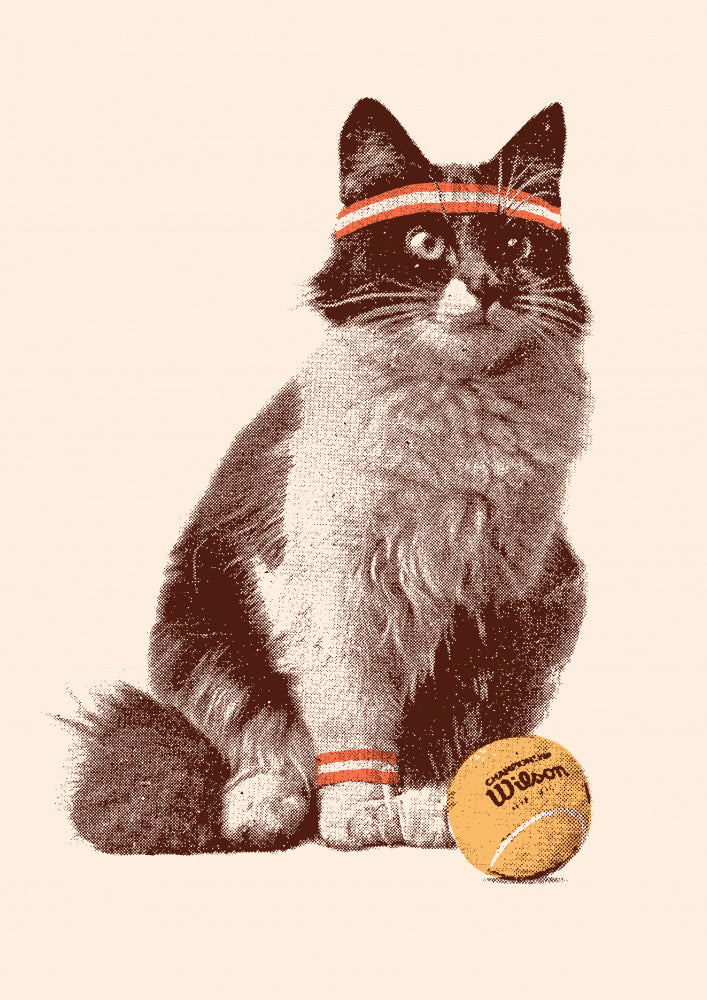 Retro Tennis Cat | Poster