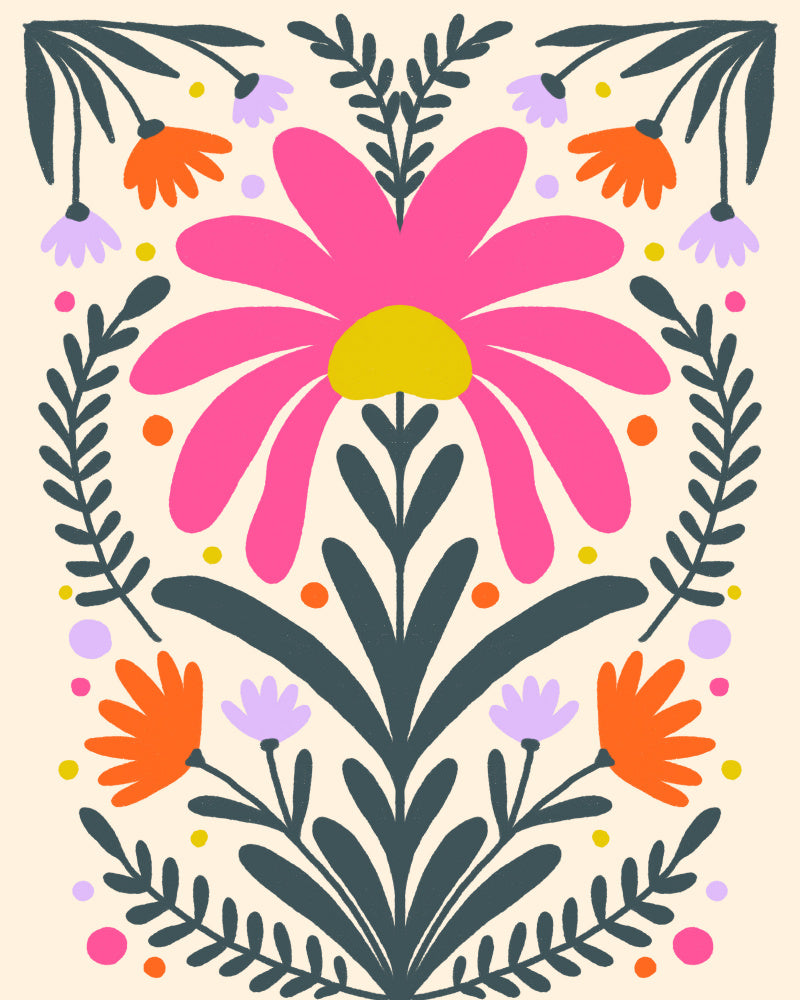 Vibrant Folk Floral | Canvas