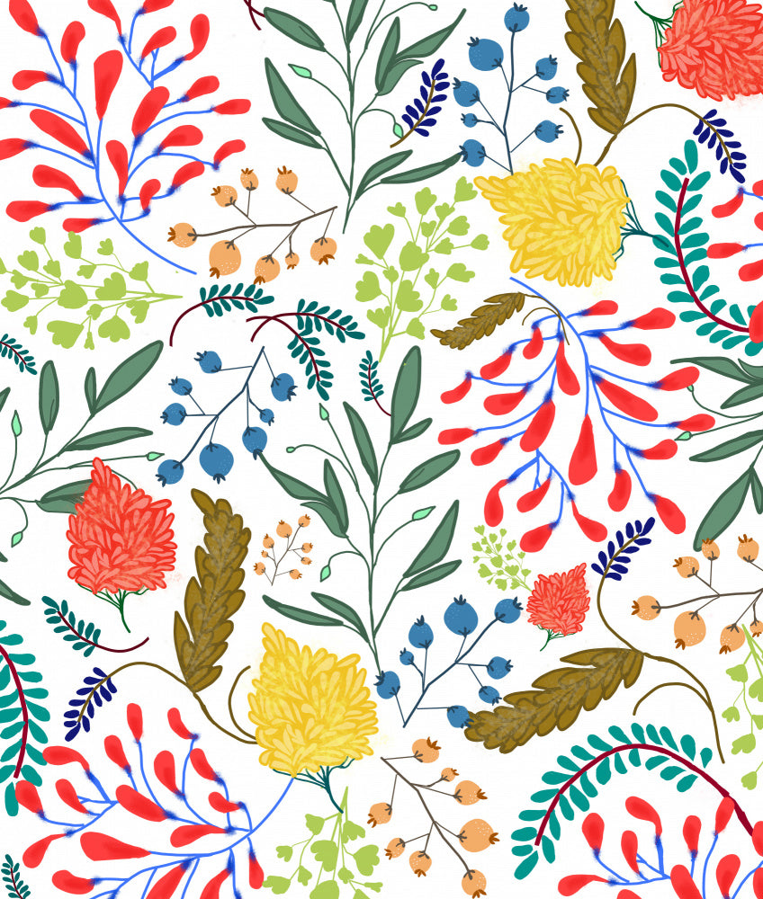 Colorful Botanical Pattern | Canvas