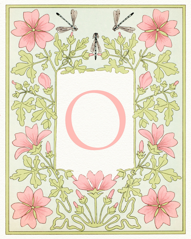 Elegant Floral Letter O | Canvas