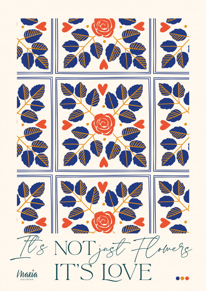 Love Flowers Botanical Pattern | Canvas