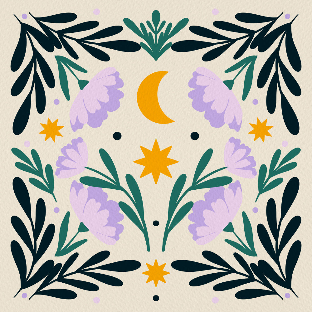 Bohemian Floral Celestial | Canvas