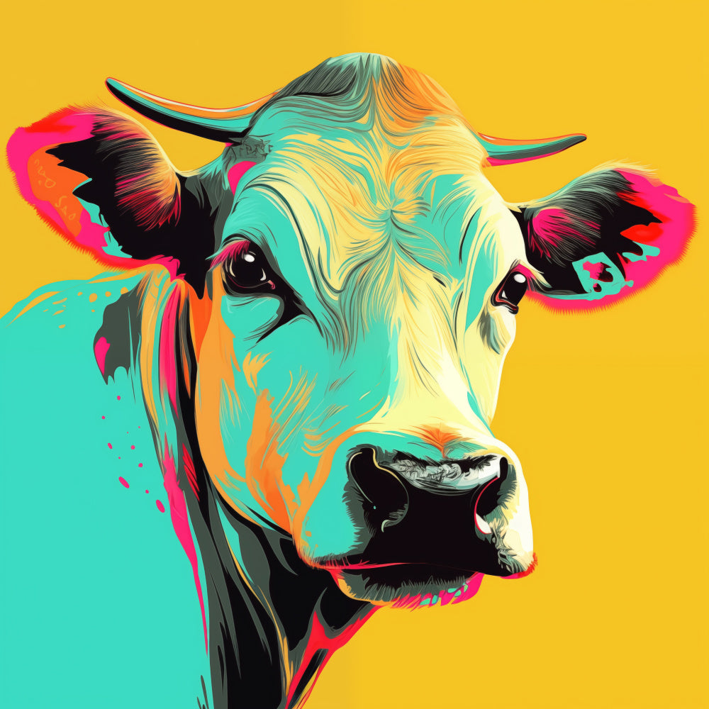 Vibrant Pop Art Cow | Canvas