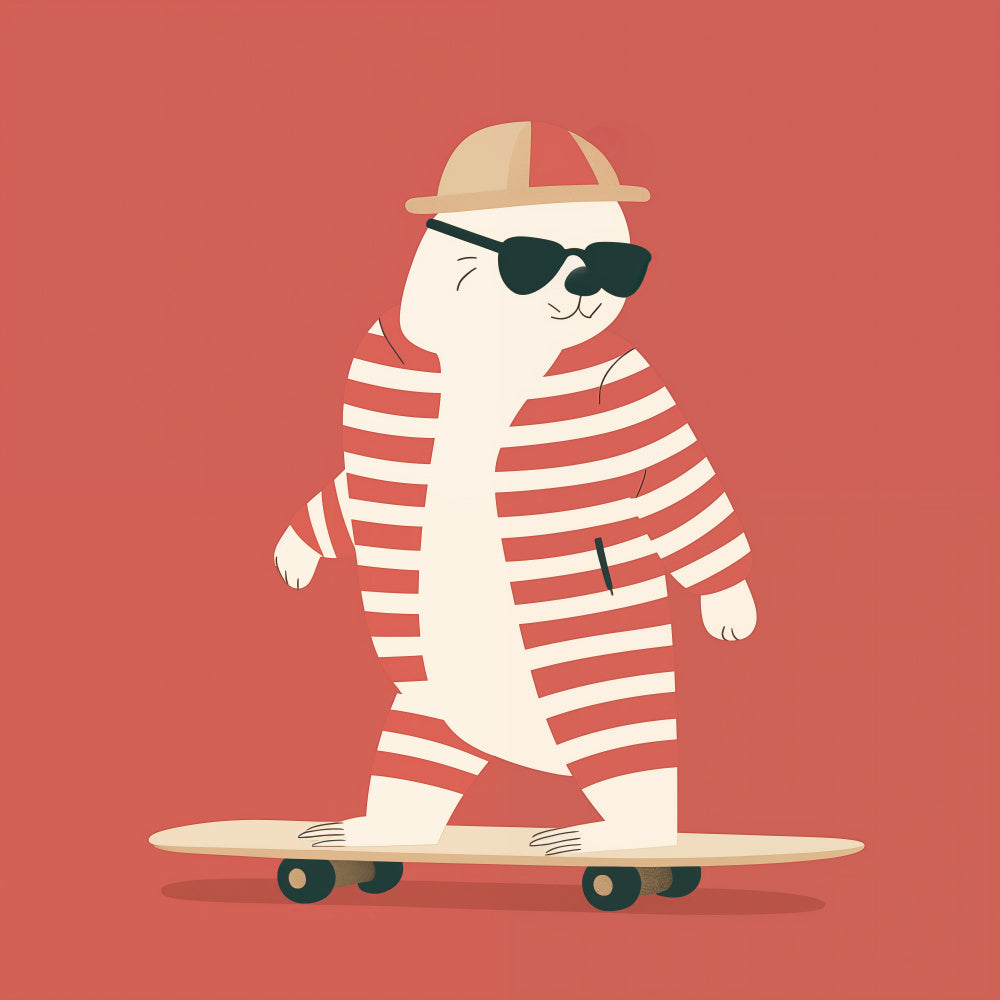 Cool Skating Seal | Canvas