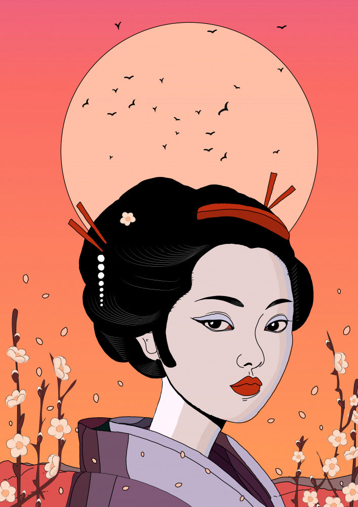 Geisha Moon Blossom | Canvas
