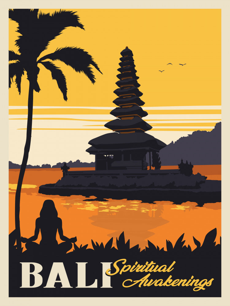Bali Temple Sunset Meditation | Canvas
