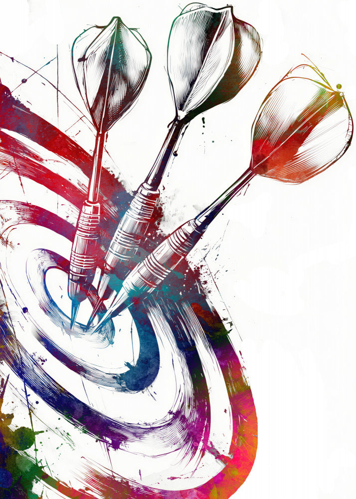 Colorful Darts Bullseye | Poster
