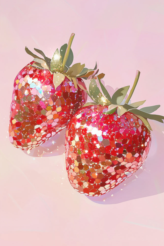 Sweet Glitter Strawberries | Poster
