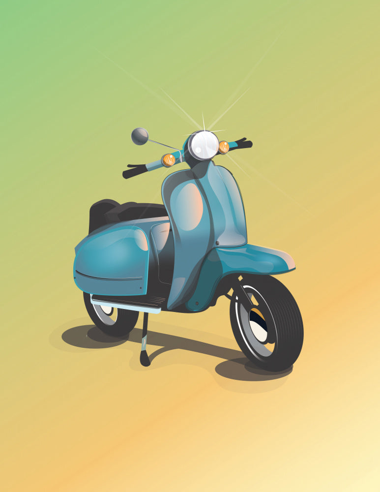 Blue Vintage Scooter | Canvas