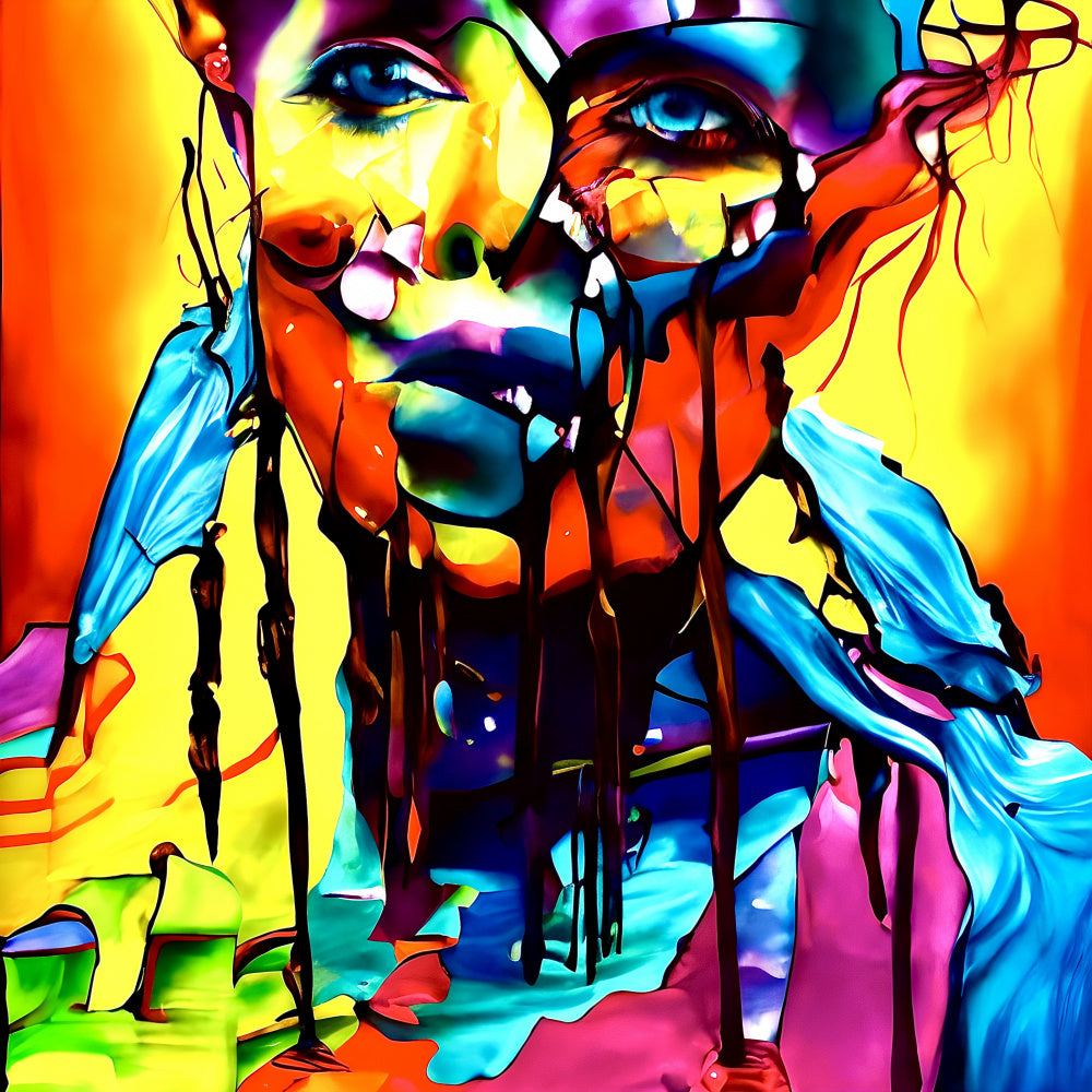 Colorful Drip Portrait | Poster