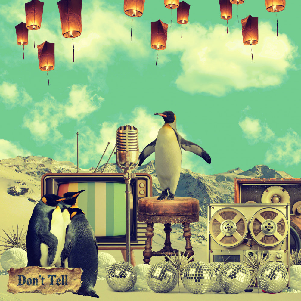Retro Penguin Party | Canvas