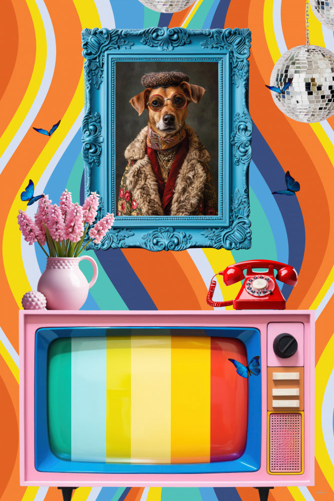 Groovy Dog Portrait | Poster