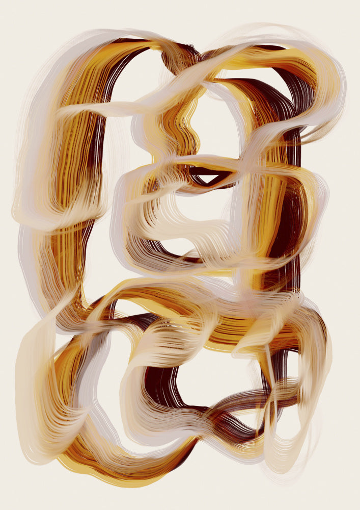 Flowing Amber Paths | Canvas