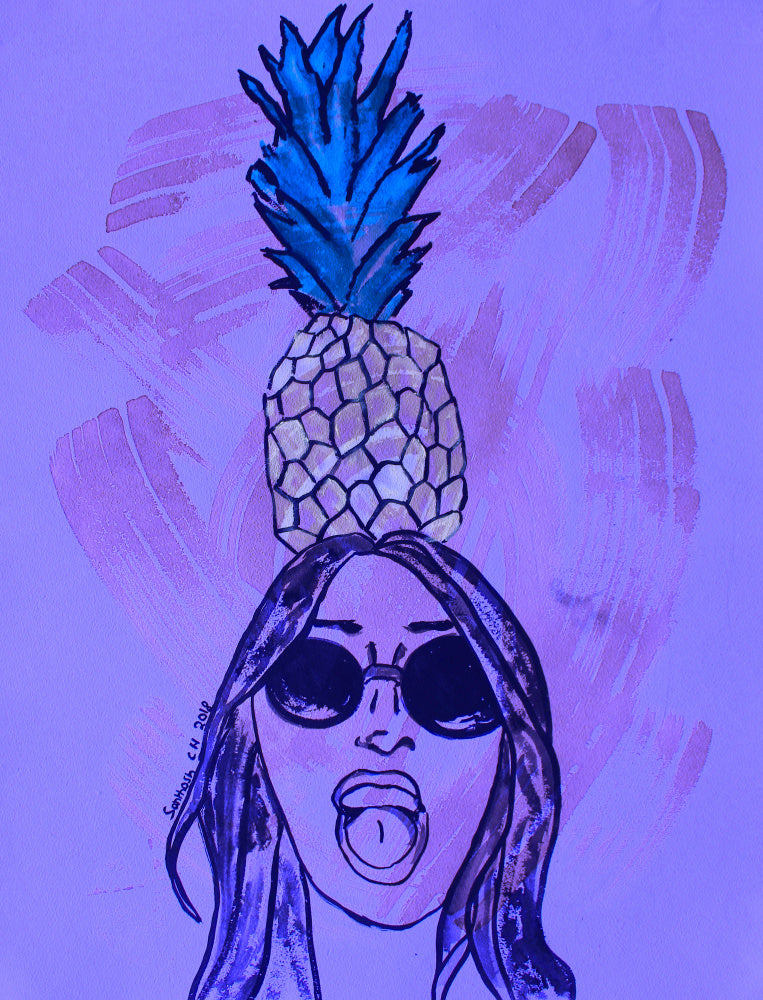 Pineapple Cool Girl | Canvas
