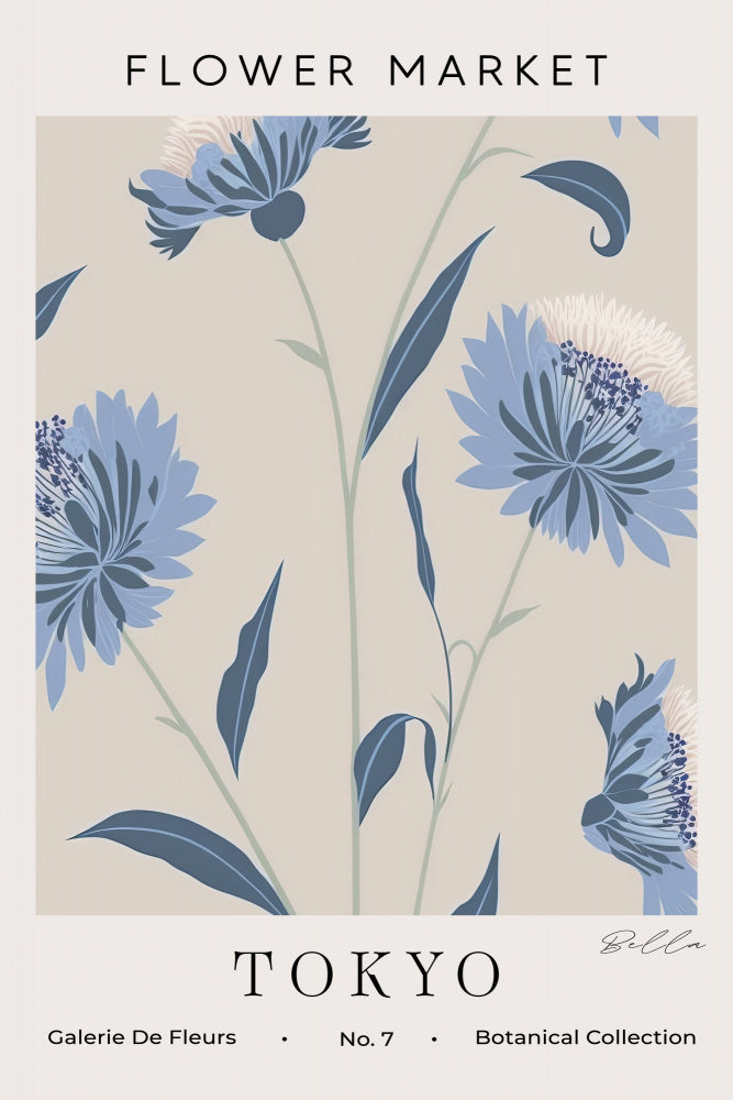 Tokyo Blue Flowers | Poster