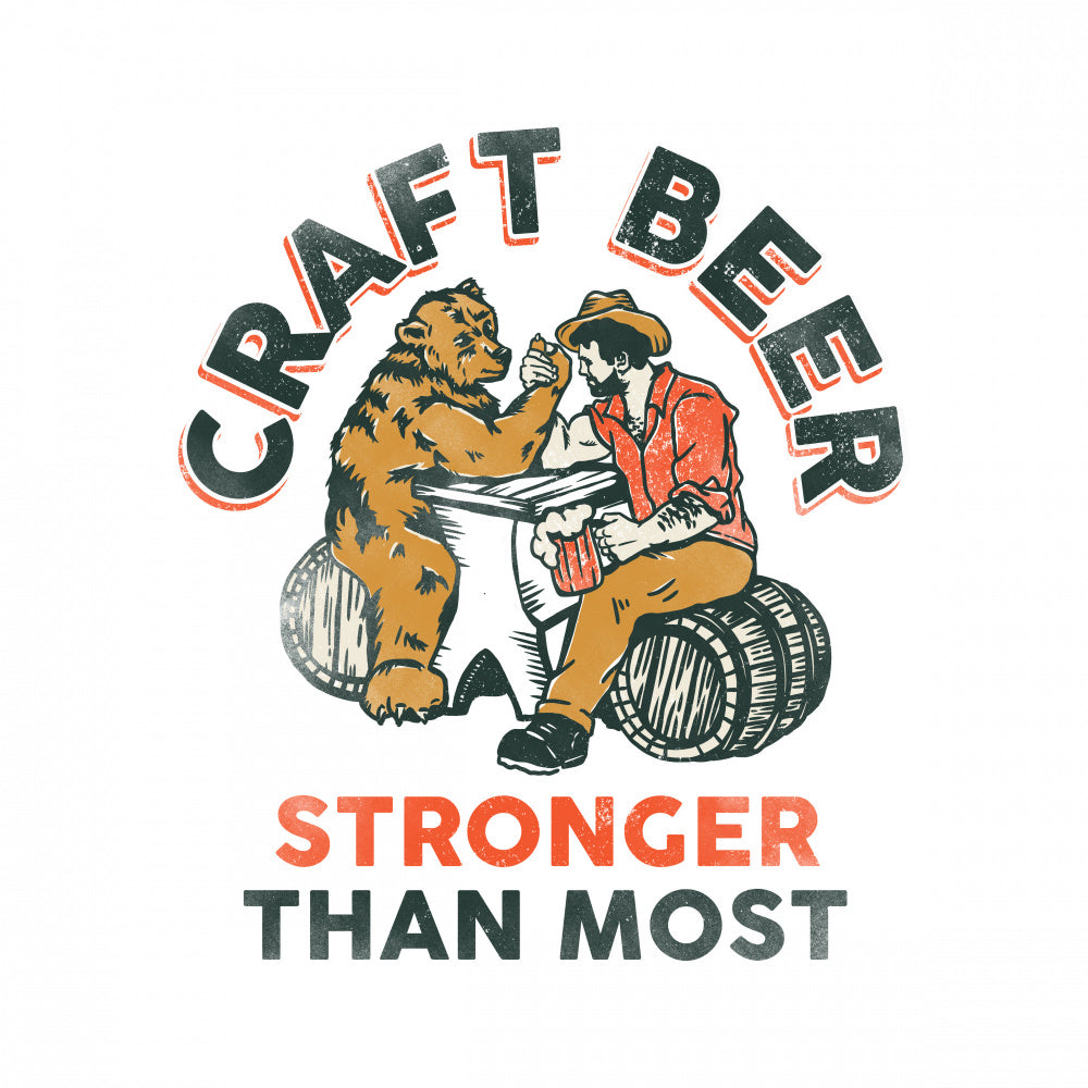 Craft Beer Stronger Than Most. Bear Arm Wrestling Wall Art | Canvas