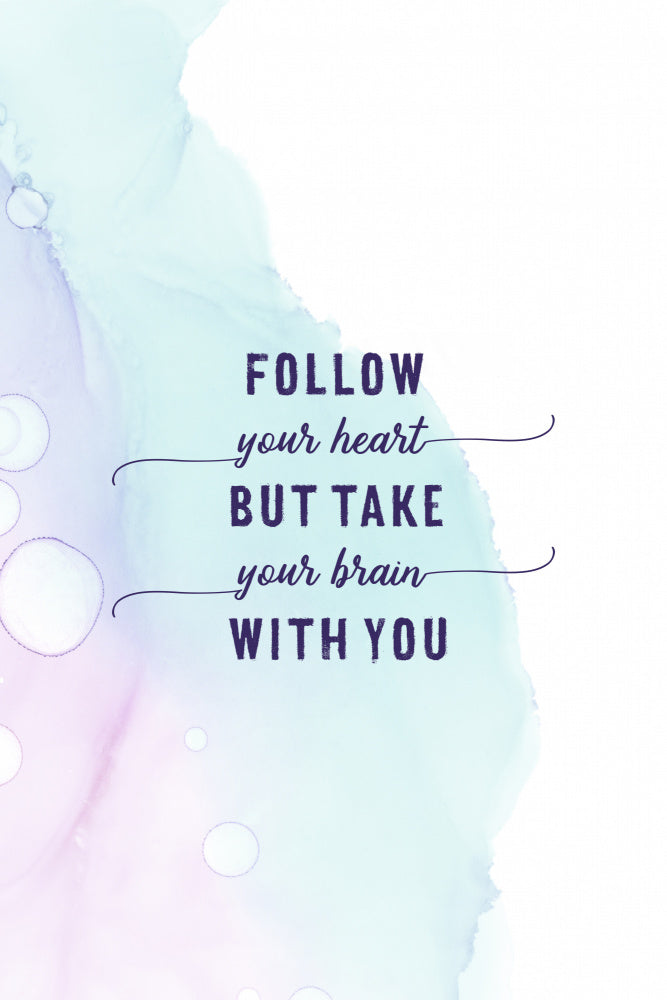 Pastel Heart Brain Quote | Poster
