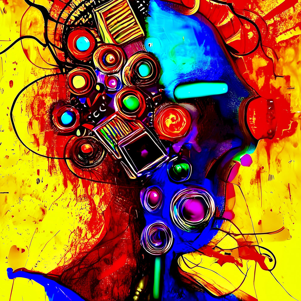 Vibrant Abstract Head | Canvas