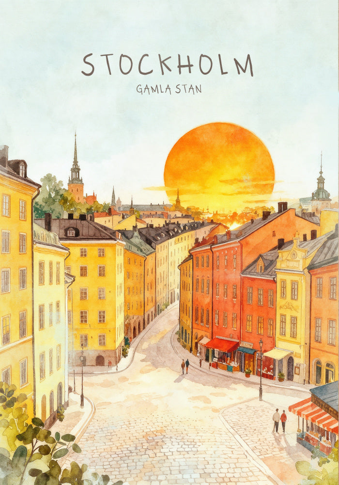 Stockholm Gamla Stan Sunset | Poster