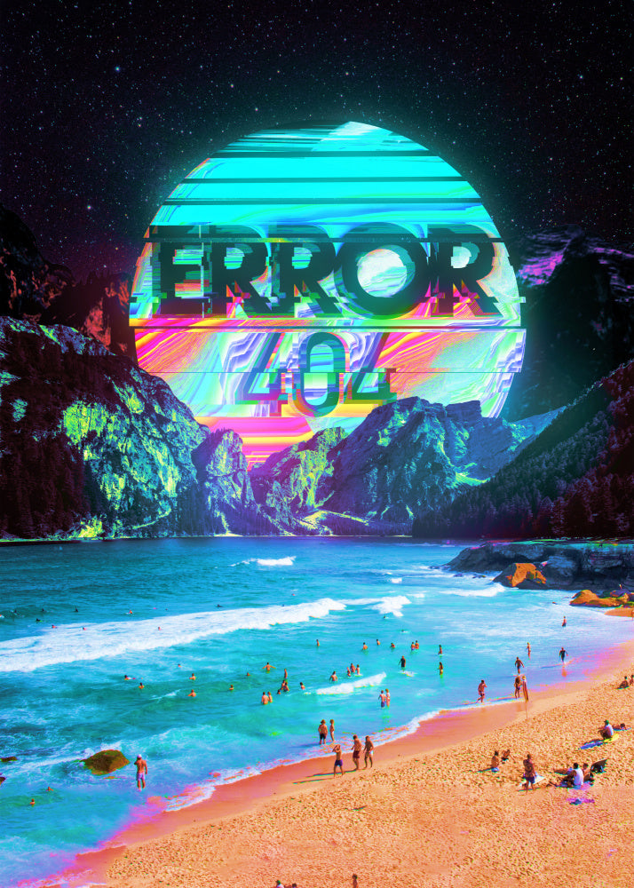 Vaporwave Error Beach | Canvas
