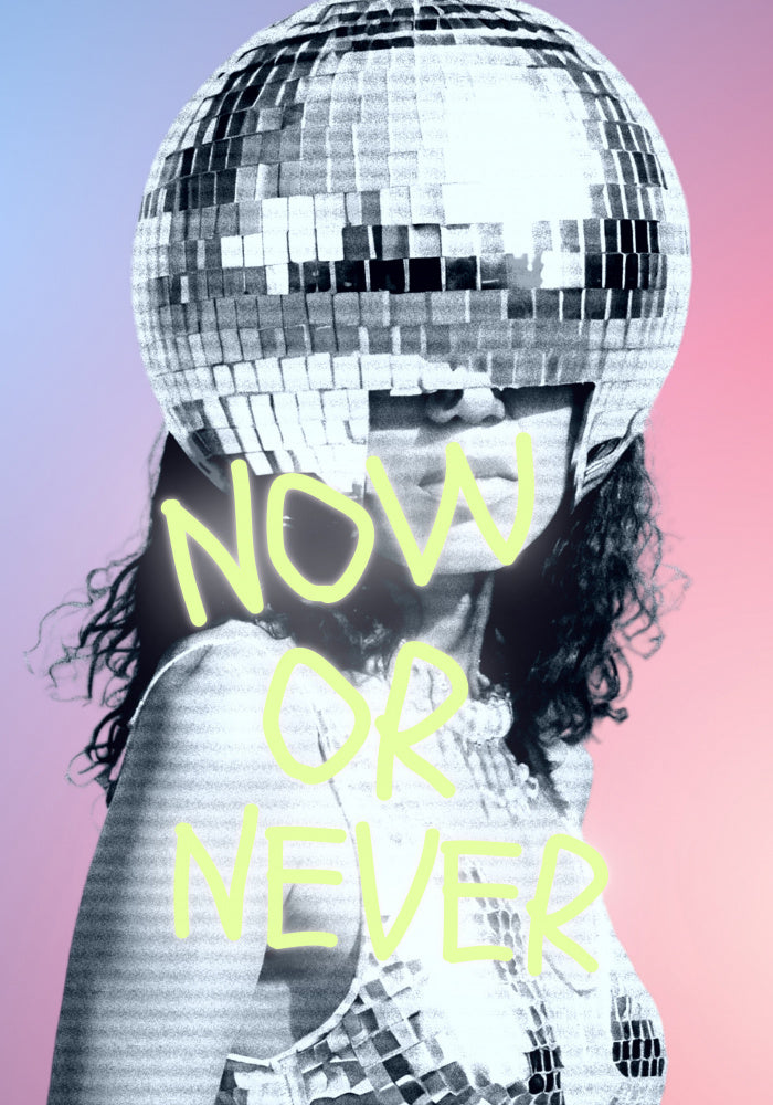 Woman with a Disco Ball Helmet | Canvas