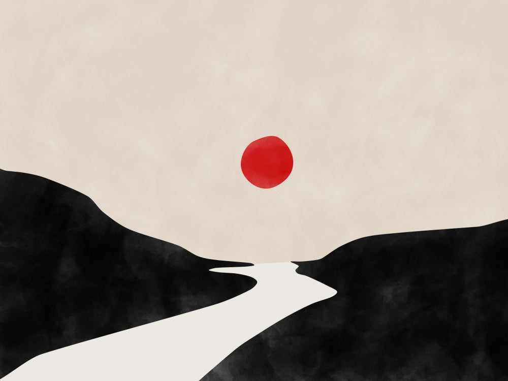 Red Sun Zen Landscape | Canvas
