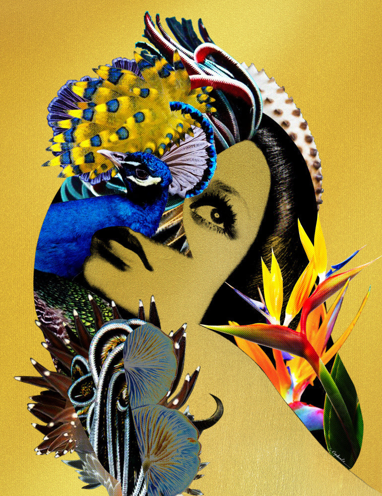 Golden Peacock Woman | Canvas