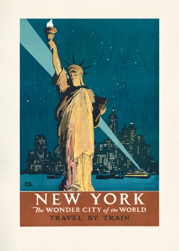 New York, the Wonder City of the World Travel By Train (1927) Poster By Adolph Treidler | Poster