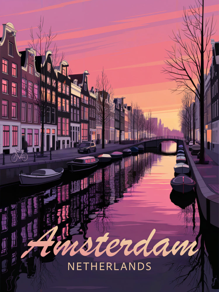 Amsterdam Sunset Canal | Canvas