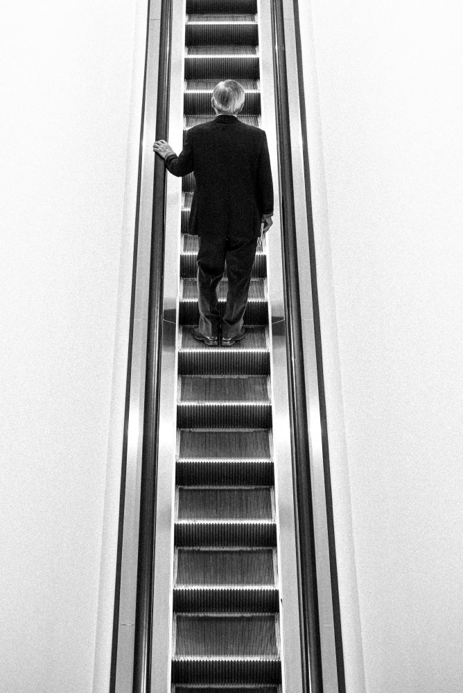 Solitary Escalator Climb | Canvas