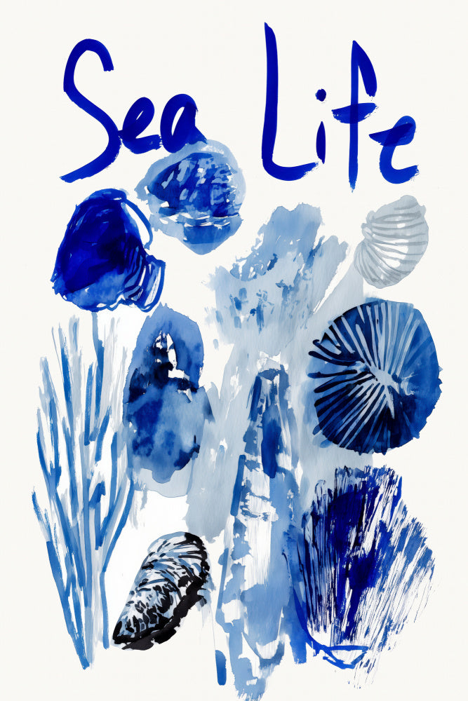 Indigo Sea Life Watercolor | Poster