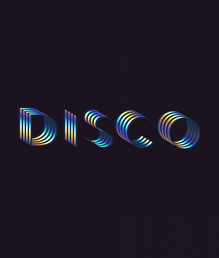 Holographic Disco Typography | Poster