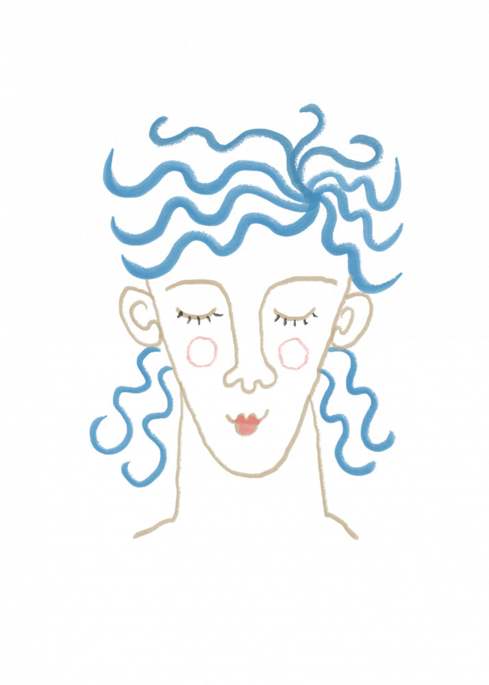 Dreamy Blue Hair Woman | Poster