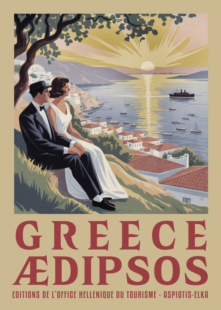 Couple's Greek Sunset | Poster