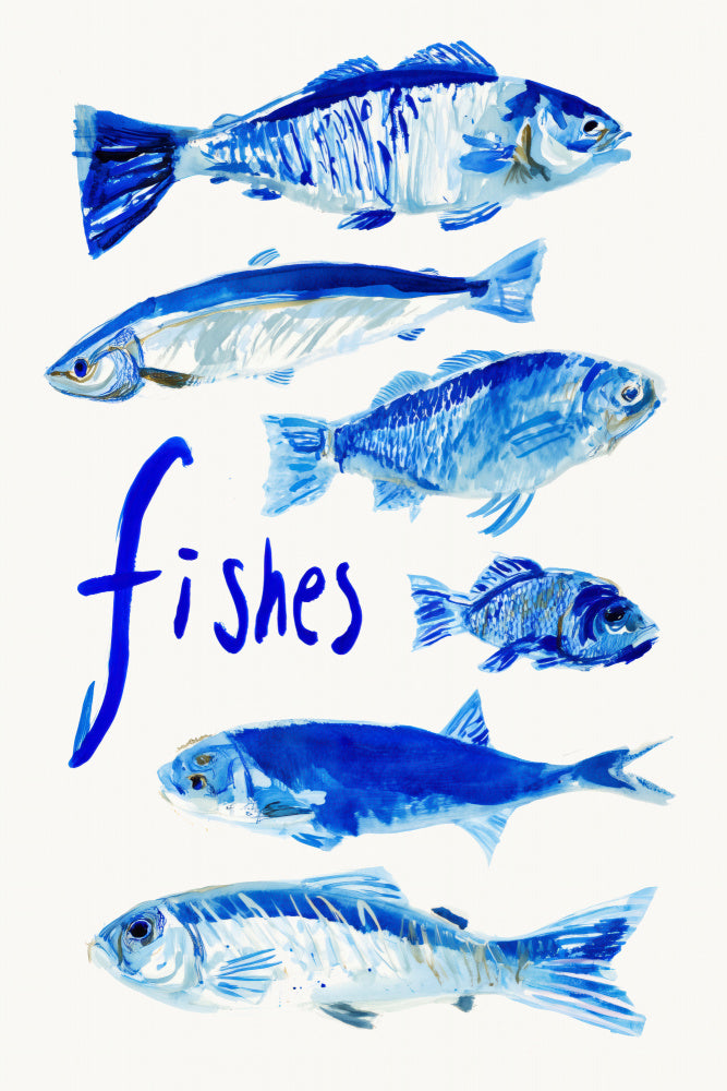 Painted Blue Fishes | Canvas